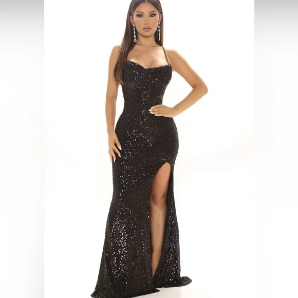 Fashion Nova | Dresses | Fashion Nova Definitely Maybe Sequin Maxi Dress |  Poshmark
